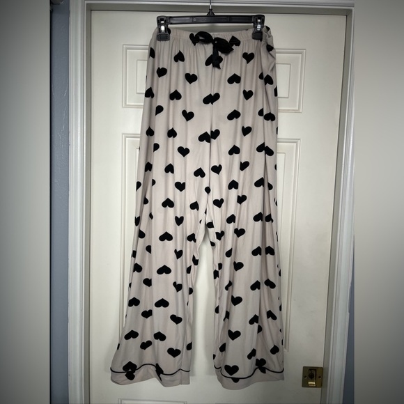 Not A Morning Person Heart Print Pajama PJ Pants - Picture 1 of 6